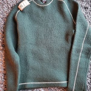 Men's Small Burton 100% Green Wool Sweater